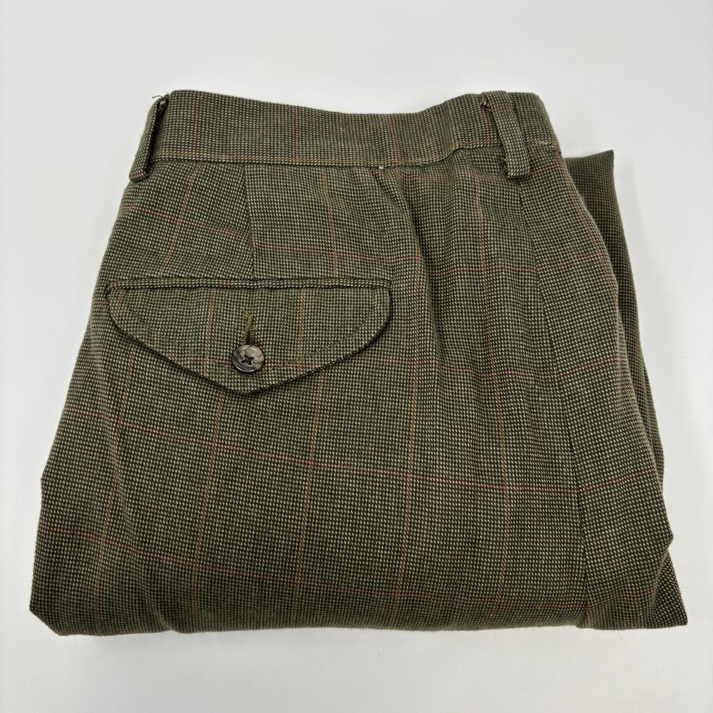 Polo Ralph Lauren Mens 33x27 Green Red Plaid Wool Blend Dress Pants